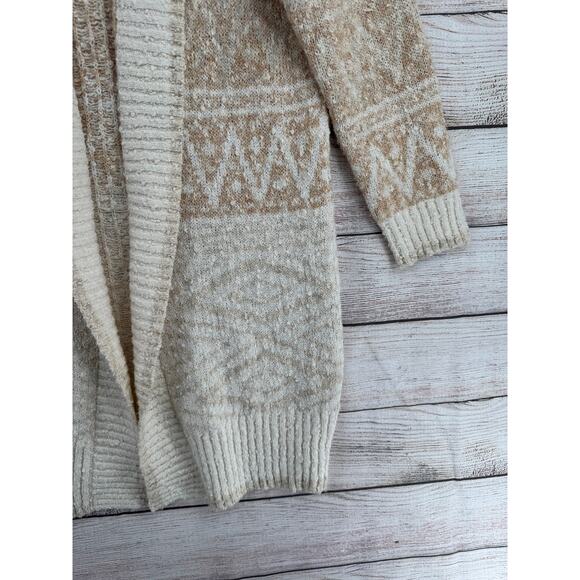 Joie Open Front Southwest Duster Cardigan Sweater Womens Large Cream Beige - Picture 6 of 12